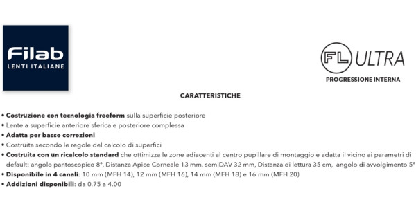 FL Ultra FILAB Lenti Progressive Cataloghi Lenti Oftalmiche